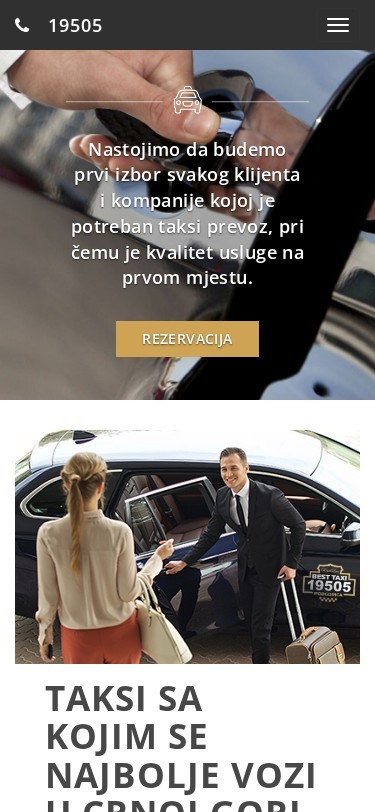 Best Taxi Podgorica — mobile view