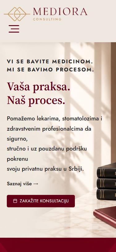 Mediora Consulting — izgled na telefonu