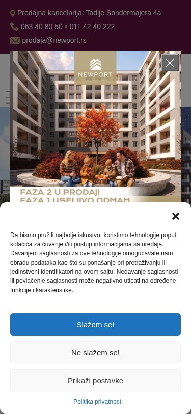 Newport — izgled na telefonu