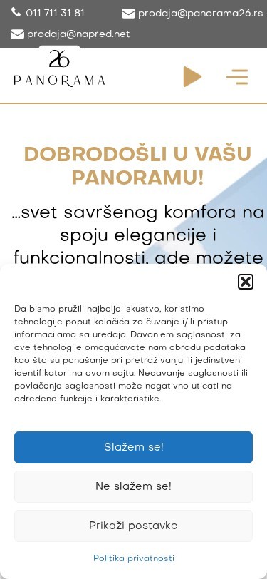 Panorama 26 — izgled na telefonu