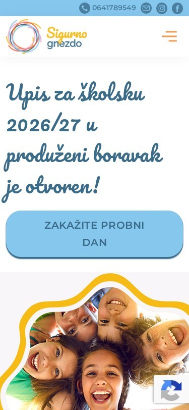 Sigurno gnezdo — izgled na telefonu
