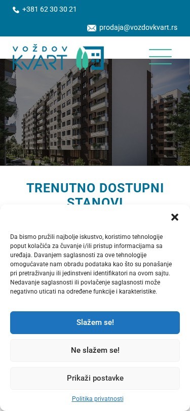 Voždov Kvart — mobile view